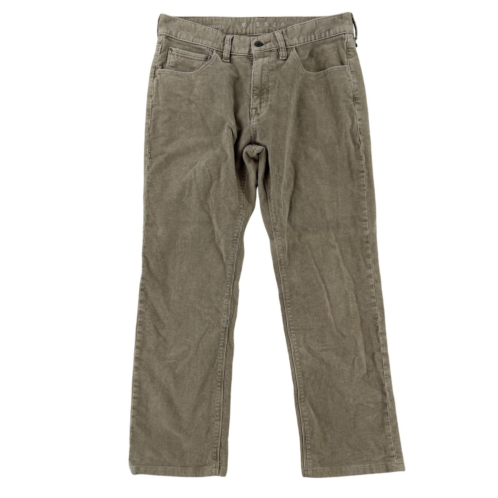 Vissla Border Chino Pants Mens 32x28 Beige Regular‎ Fit Corduroy Stretch Casual